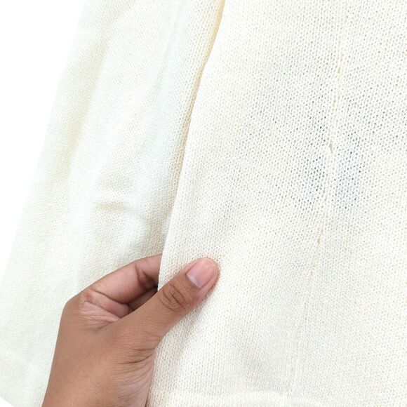 Linda Iki Women S Suit Set White Knit Blazer Skirt Hawaiian Buttons VTG FLAW - Picture 5 of 13